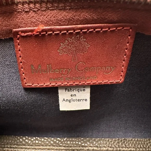 Mulberry Scotchgrain Wash Case/Clutch in Green Pebble/Chestnut - Picture 6 of 10